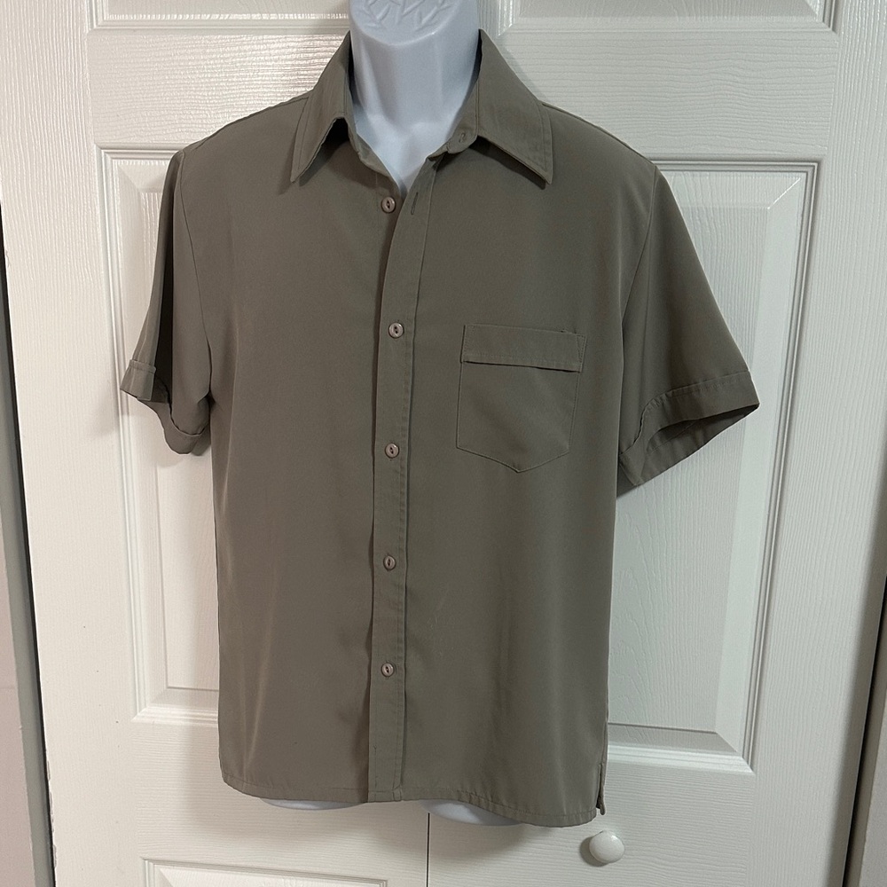 Men's Casual Short Sleeve Shirt - Olive